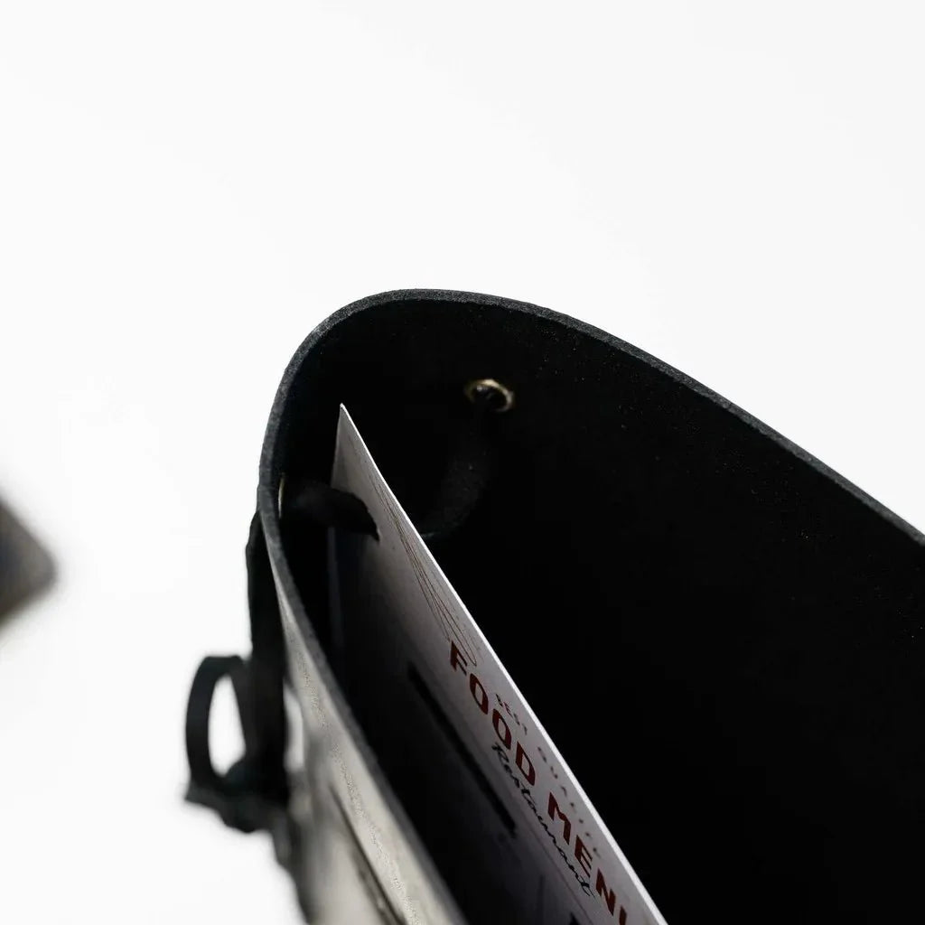 Elegant leather menu covers for upscale restaurants.