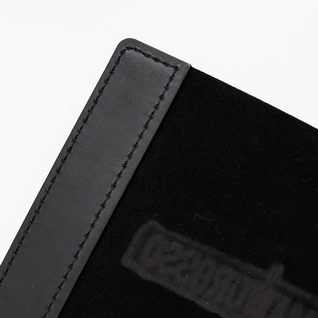 Durable menu sleeves with a refined leather touch.
