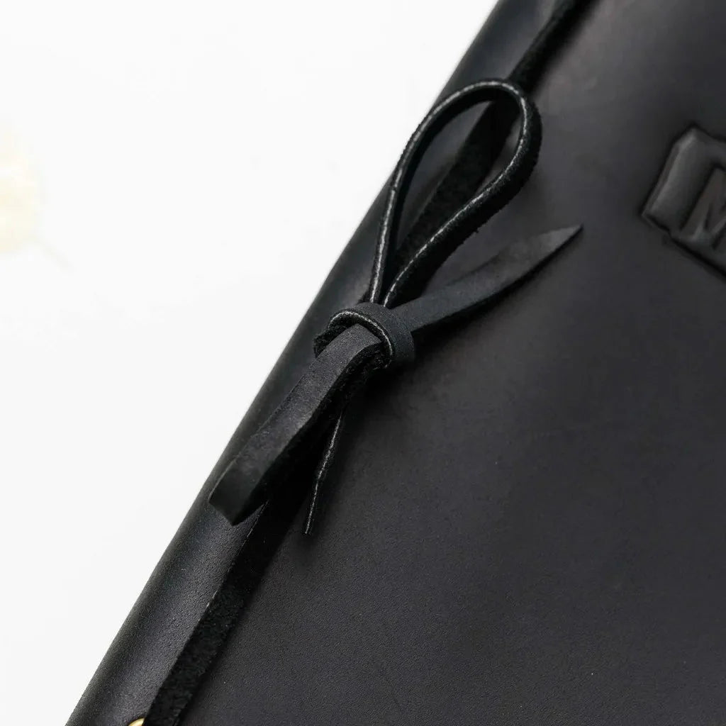 Custom menu books with embossed leather logos.