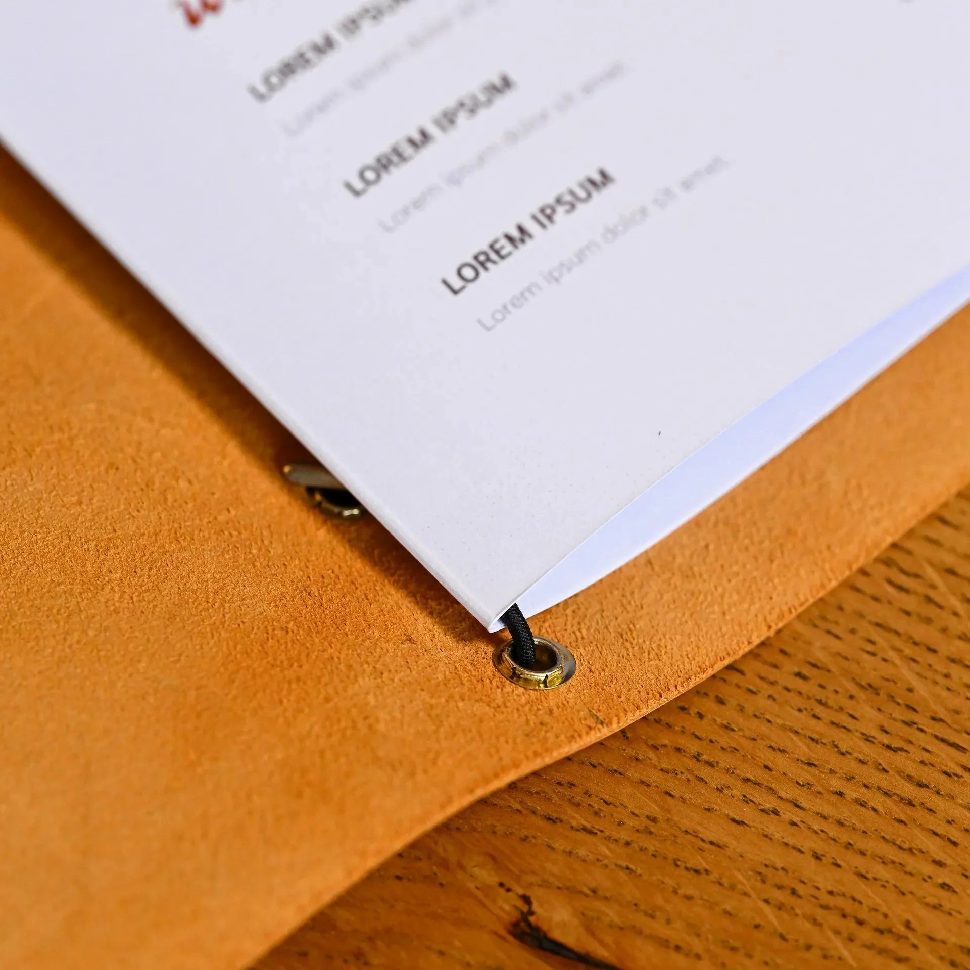 Leather Menu Holder with Rubber String fixing (LM06A4) - inkohoreca - shop
