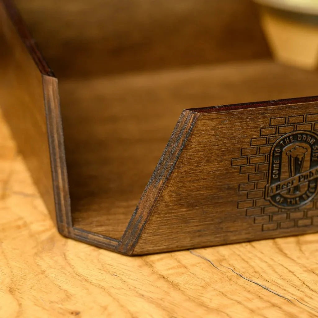 Unique engraved napkin holder for a professional touch.