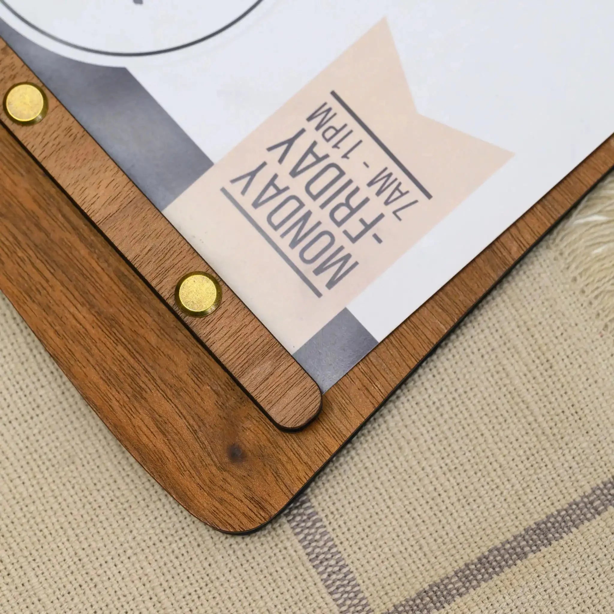 Menu Board from Plywood Veneered by American Walnut (P30A2) - inkohoreca - shop