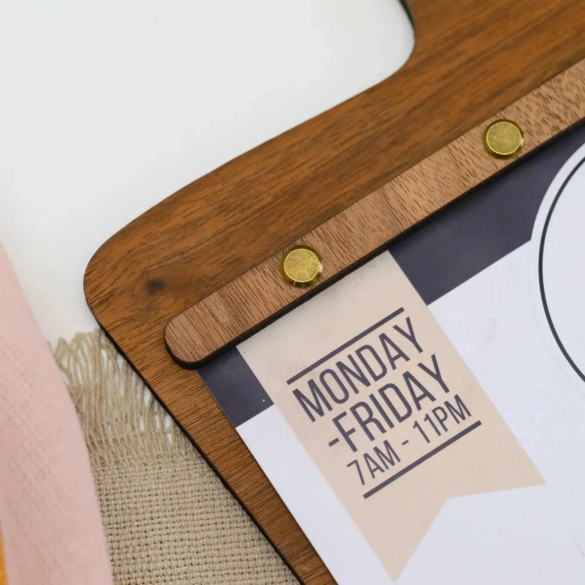 Menu Board from Plywood Veneered by American Walnut (P30A2) - inkohoreca - shop