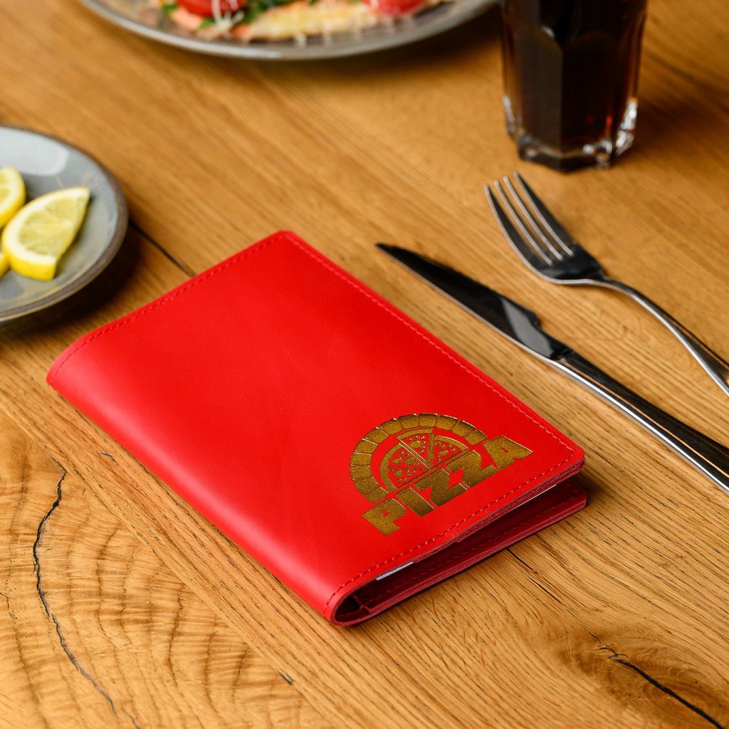 Elegant Capri leather waiter’s notebook with a sleek design, perfect for taking orders and keeping notes organized in a busy restaurant environment.