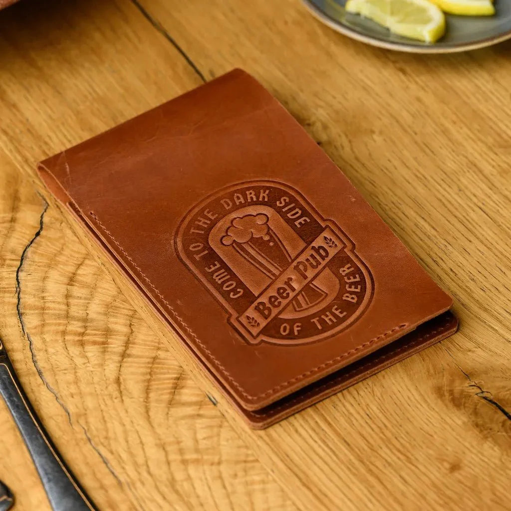 Handcrafted Crazy Horse Leather Notepad – Ideal for Waiters, Bartenders, and Hospitality Professionals