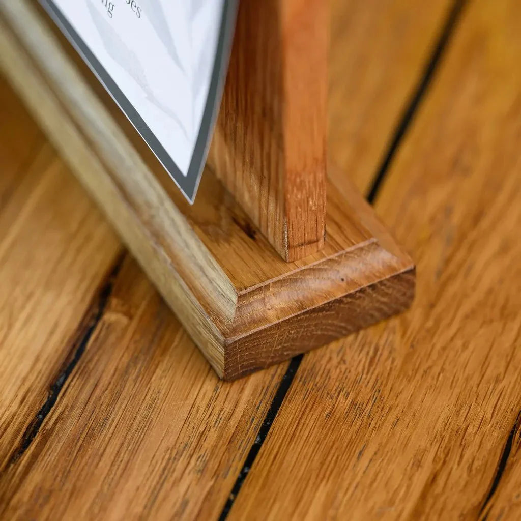 Oak Table Stand Menu Holder with black binder (TT407A5) - inkohoreca - shop