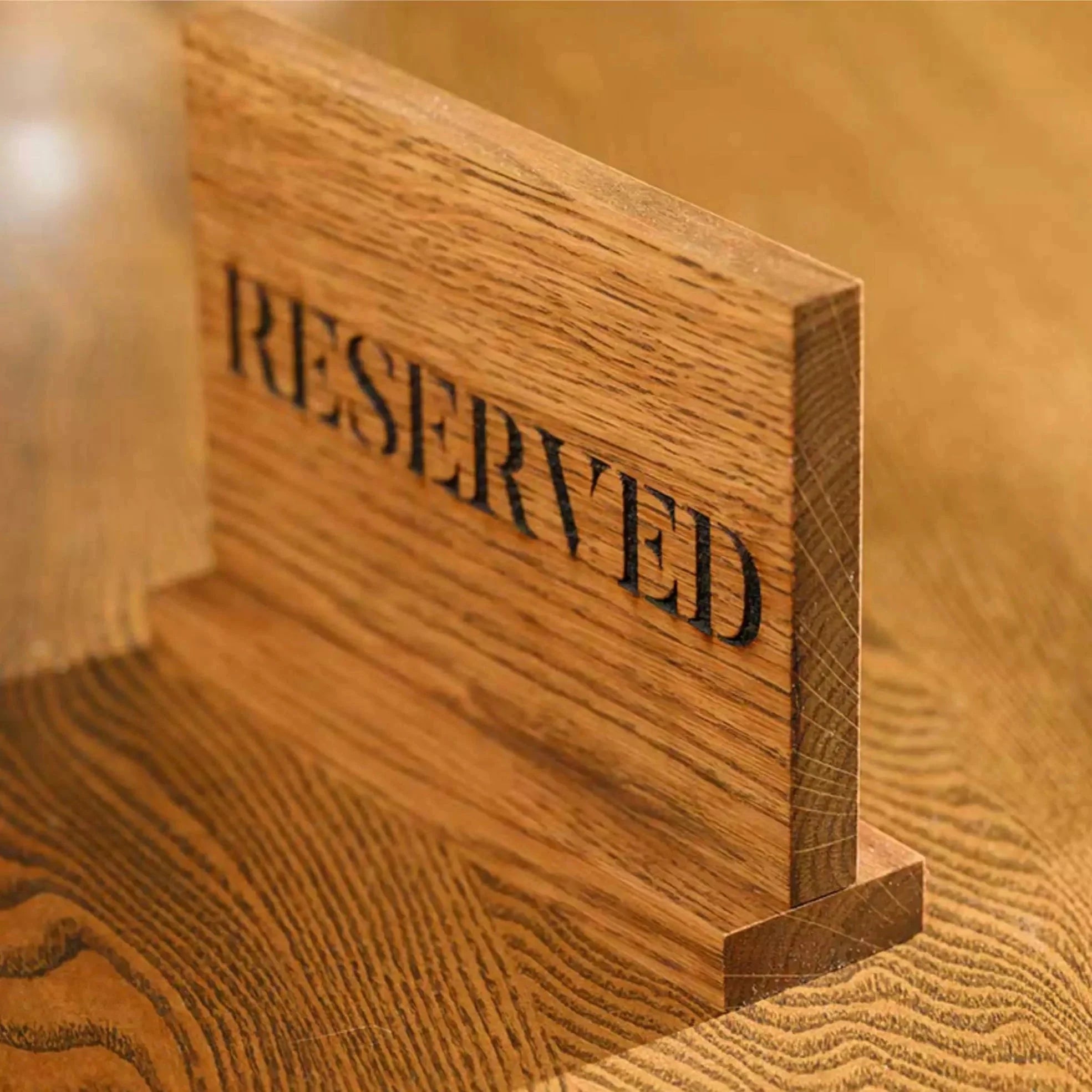 Oiled Oaken Wooden Tabletop Reserve Plate - inkohoreca - shop
