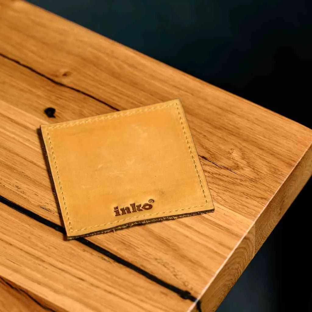 Натуральна шкіра Crazy Horse — квадратні підставки для чашок і келихів