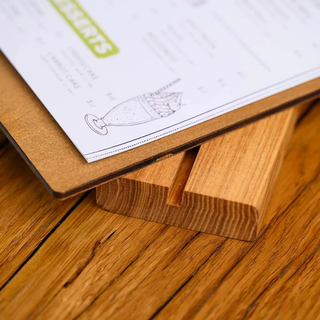 Table Stand Menu Holder for A5 Sheets with Brass Binder (TT419A5) - inkohoreca - shop