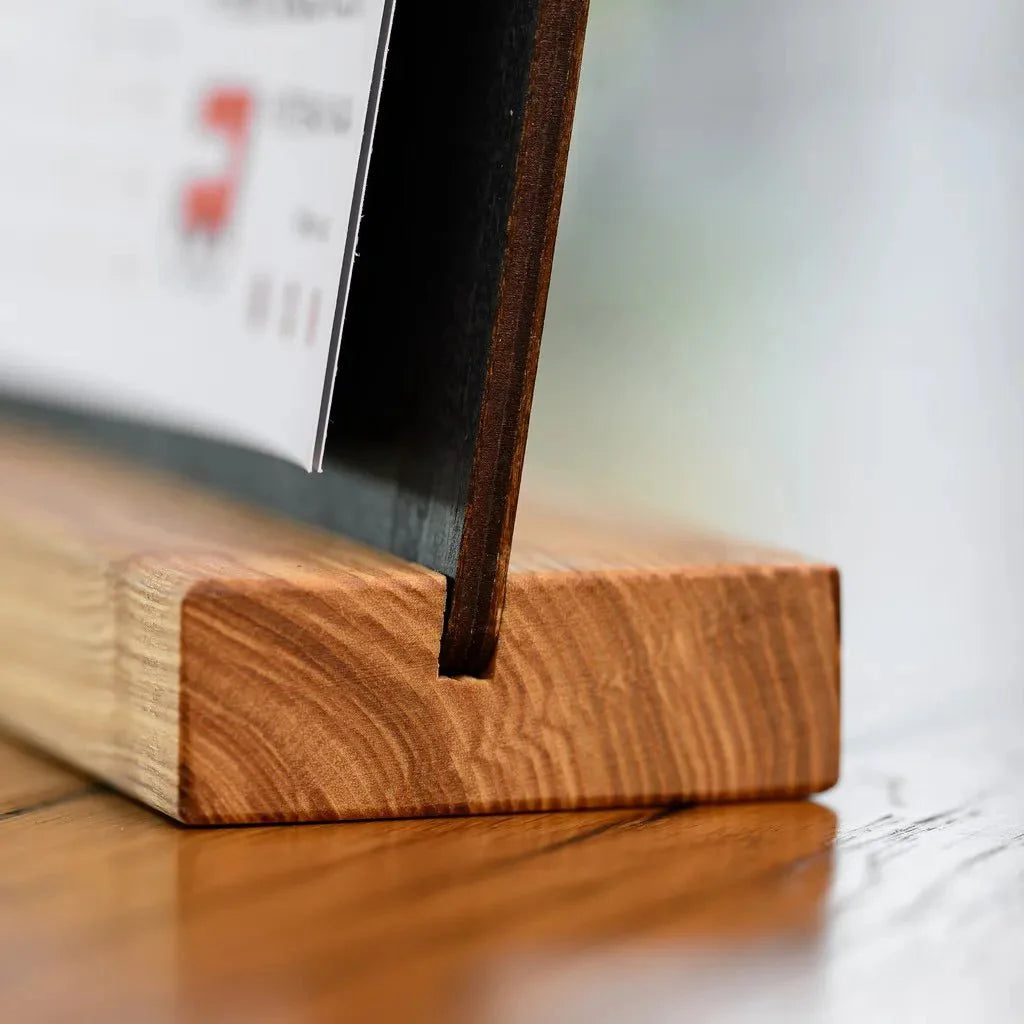 Table Stand Menu Holder in Wenge color for A4 Sheets with Brass Binder (TT420A4) - inkohoreca - shop
