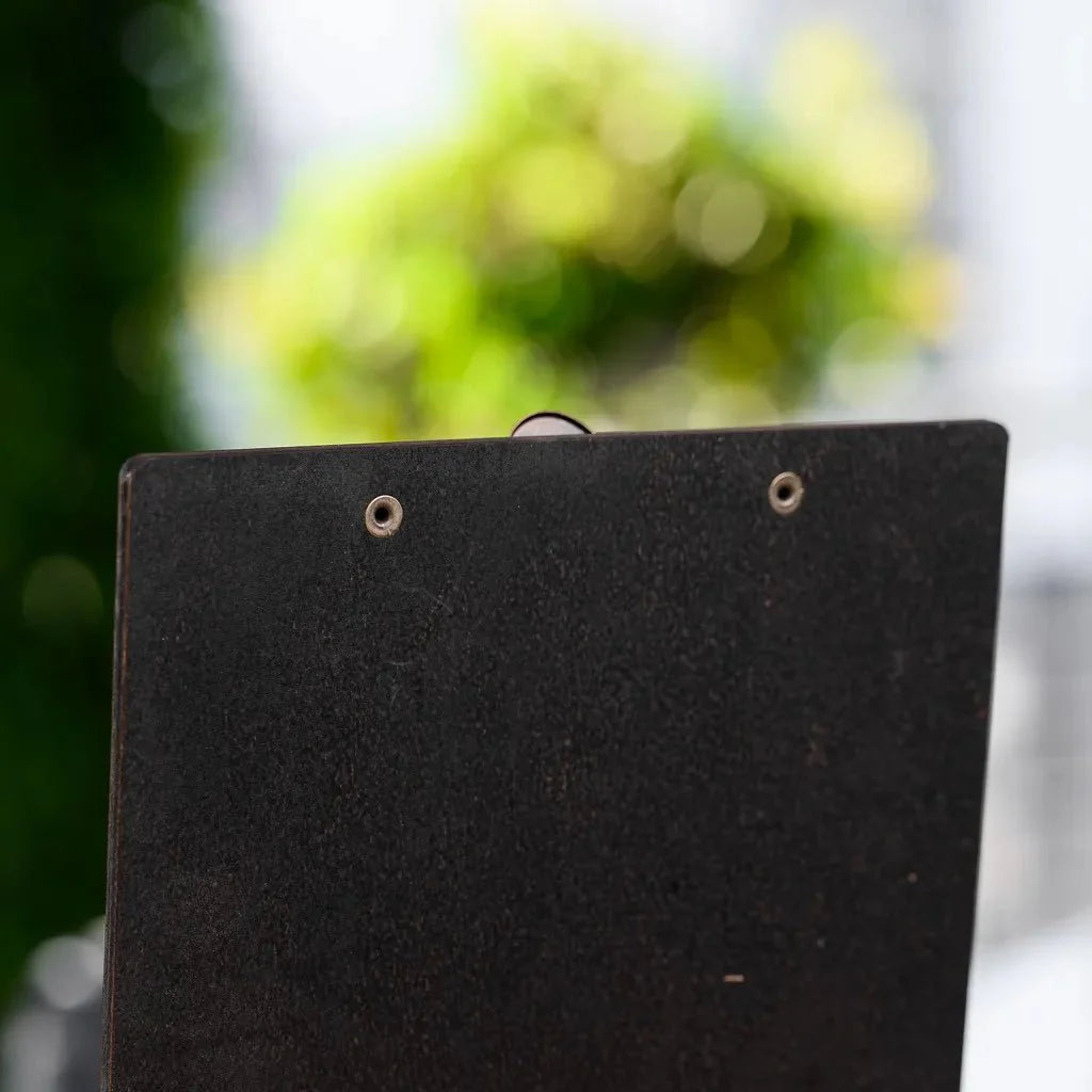 Table Stand Menu Holder in Wenge color for A4 Sheets with Brass Binder (TT420A4) - inkohoreca - shop