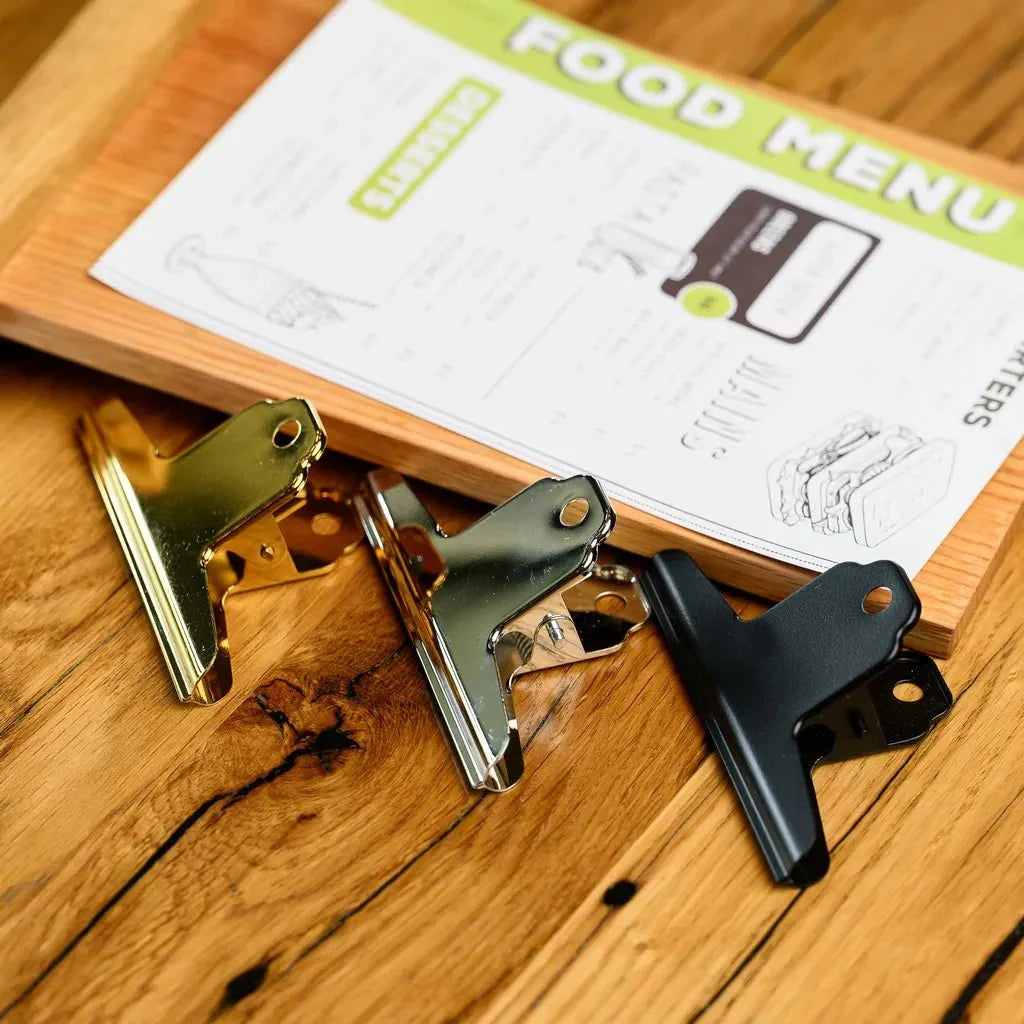 Table Stand Menu Holder with Black Coloured Clip (TT411A5) - inkohoreca - shop