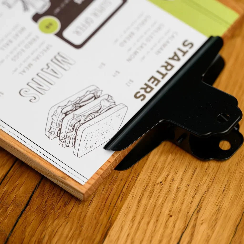Table Stand Menu Holder with Black Coloured Clip (TT411A5) - inkohoreca - shop