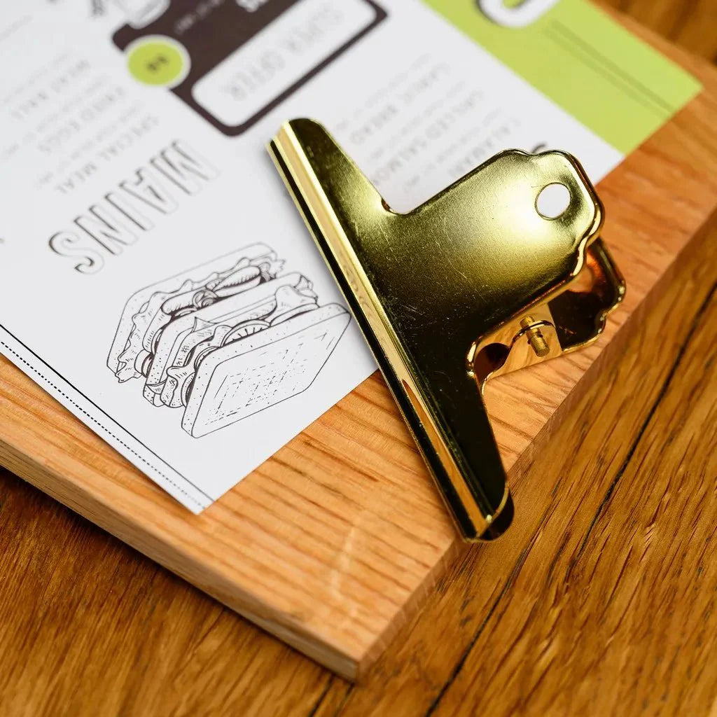 Table Stand Menu Holder with Golden Coloured Clip (TT409A5) - inkohoreca - shop