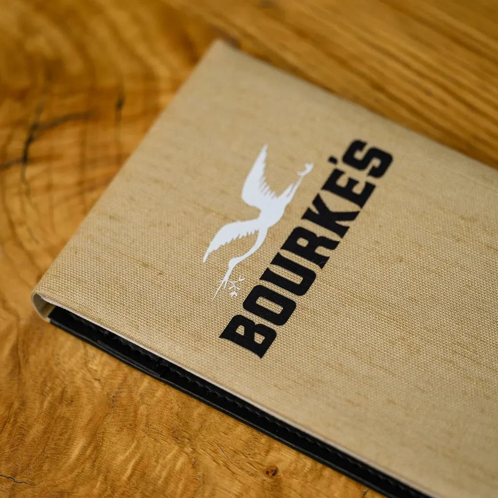 High-quality Textile Notebook with a sturdy hardcover back, ideal for waiters in restaurants, cafes, and bars. Designed to withstand heavy use and help stay organized during busy shifts.