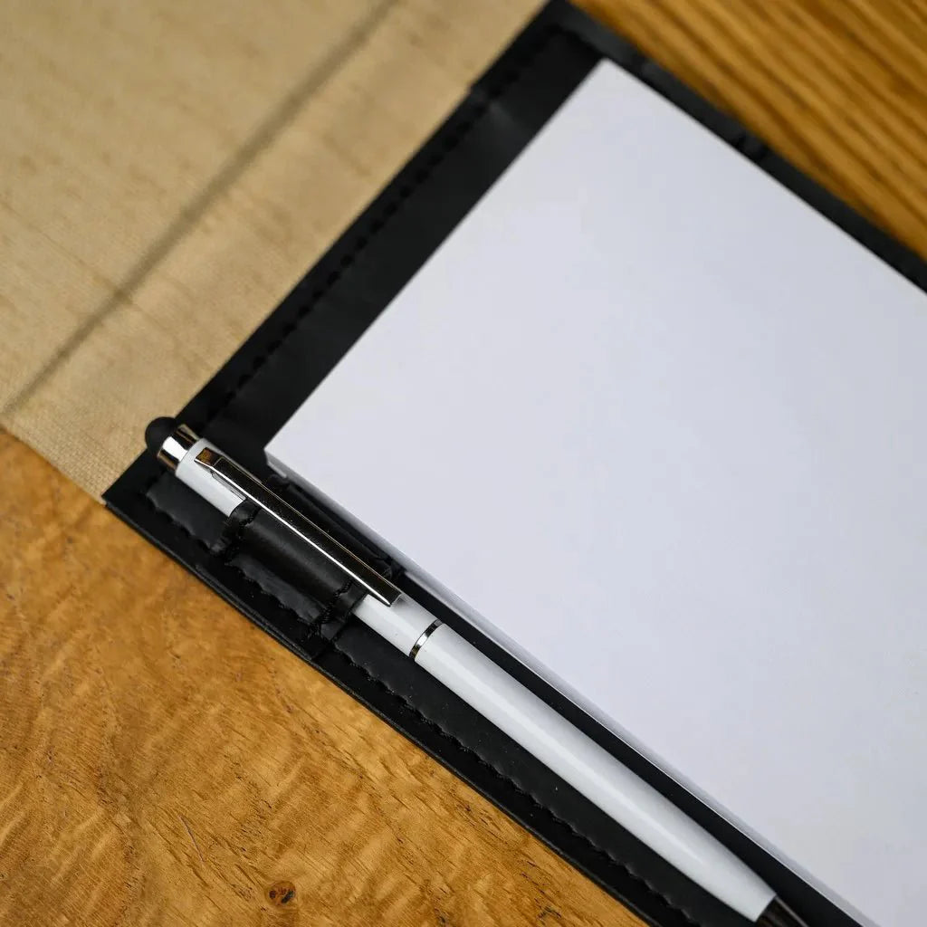 Textile Notebook with a hardcover back for waiters, crafted to offer long-lasting durability and functionality, ensuring efficient order-taking and note management throughout busy shifts.