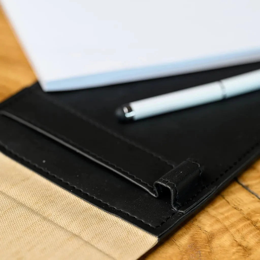 Compact yet durable Textile Notebook with a hardcover back, designed specifically for waiters in restaurants and cafes, offering easy order management and note-taking while on the move.