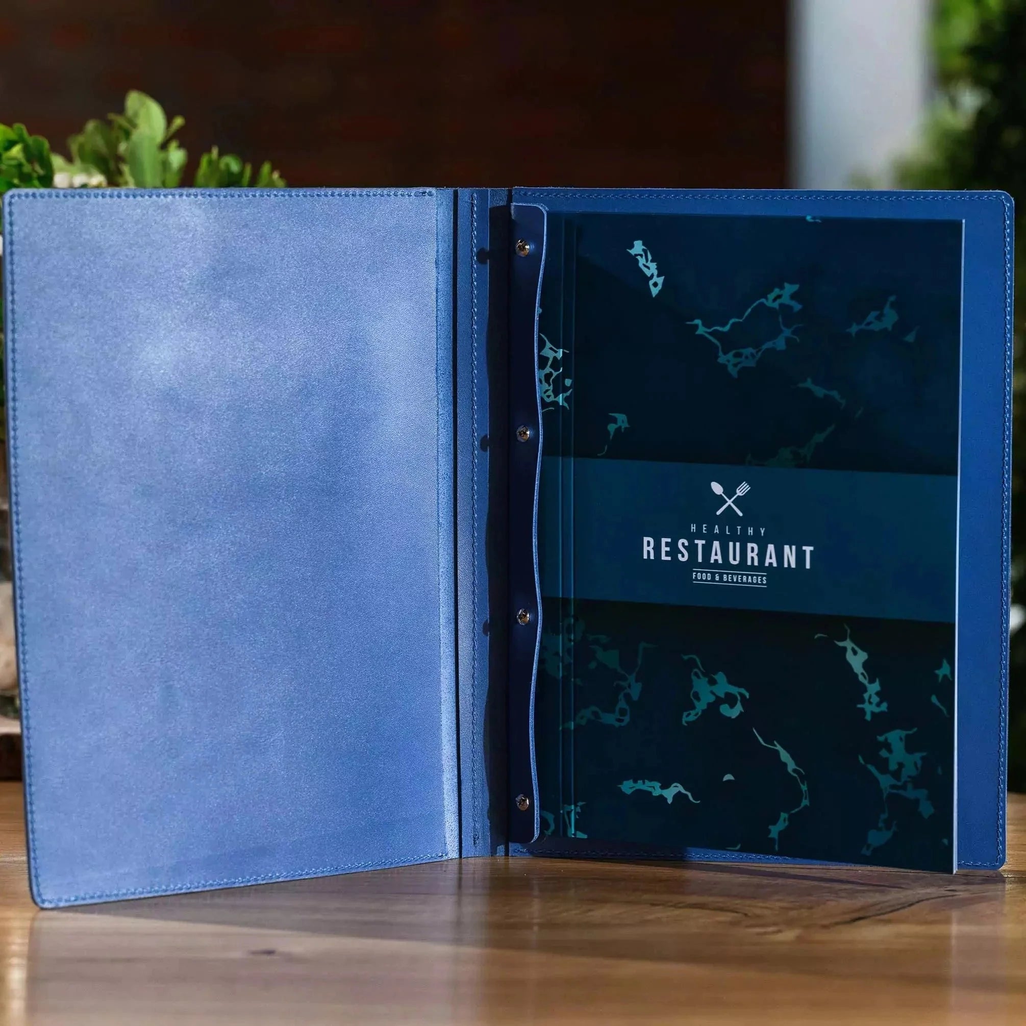 Two - layer Leather Hardcover Menu Folder (LM03A4) - inkohoreca - shop
