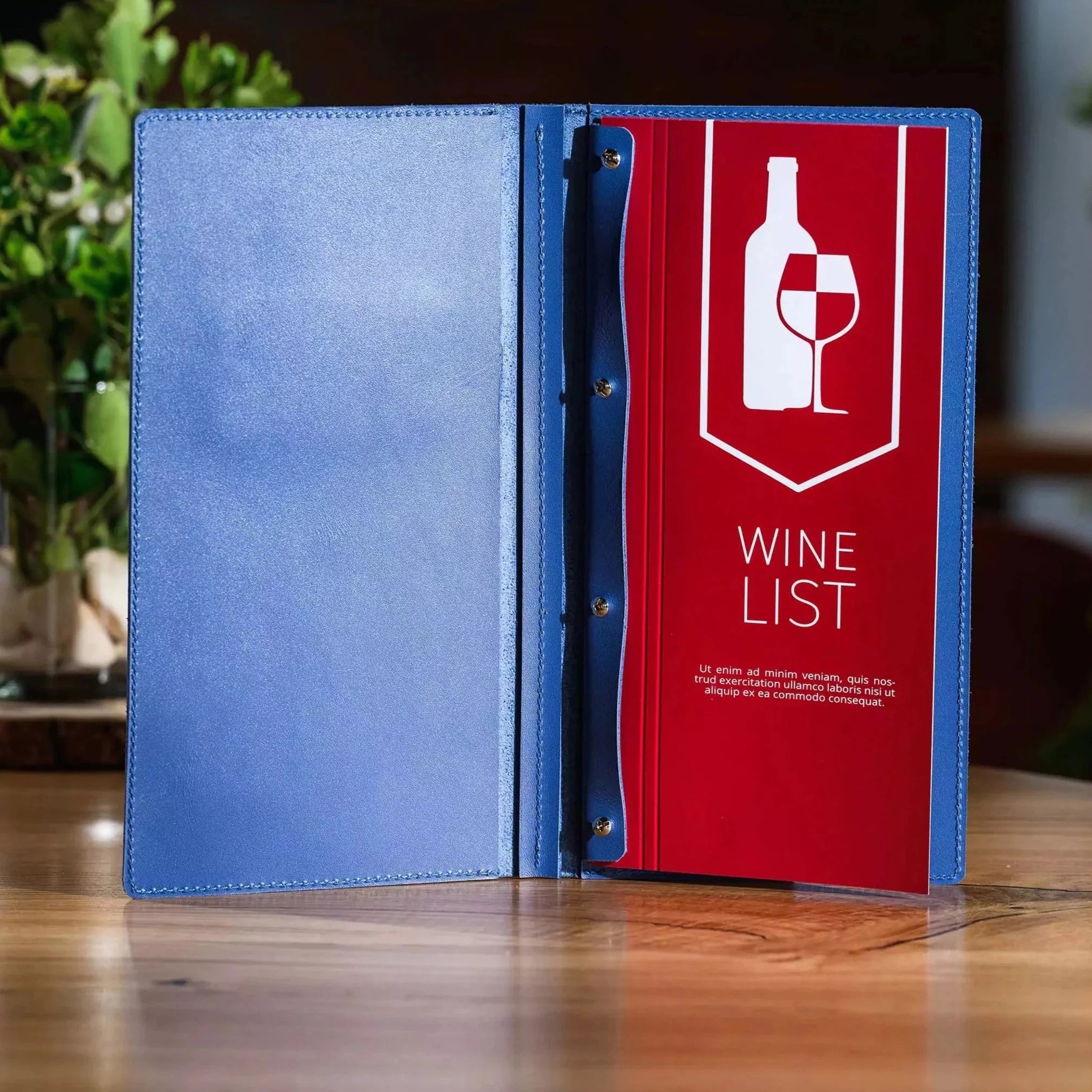 Two - layer Leather Hardcover Wine List Folder (LM03A6) - inkohoreca - shop