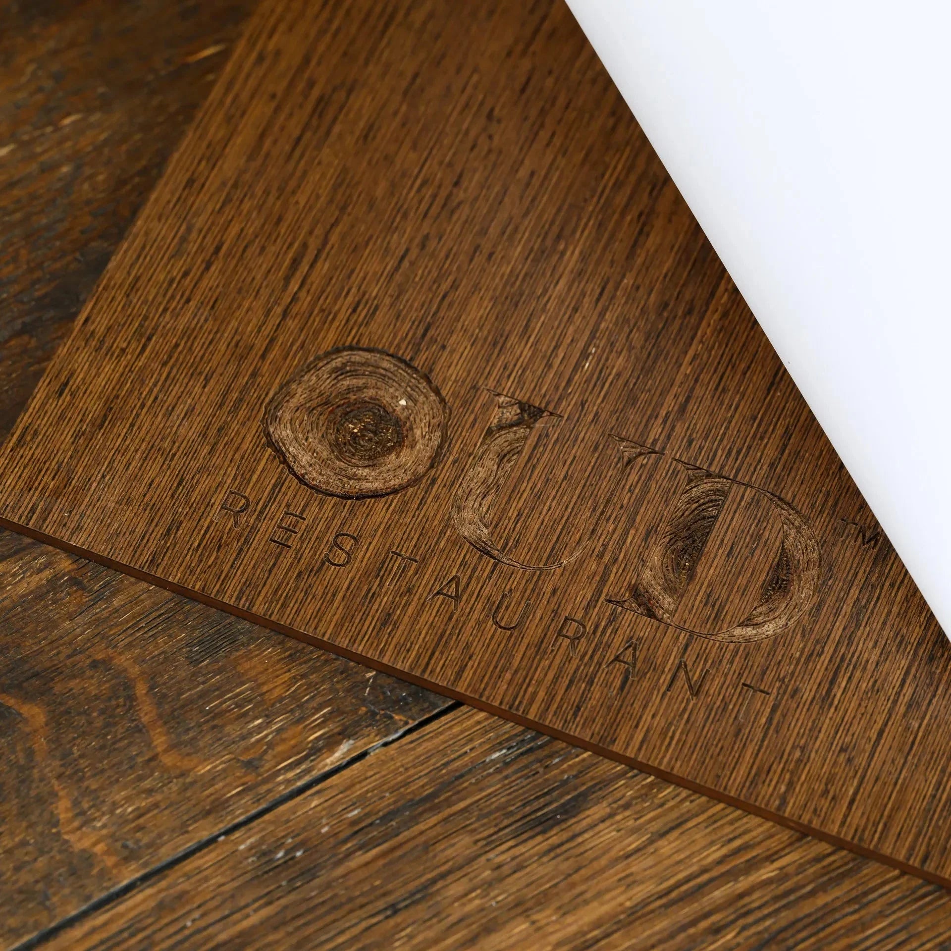 Veneered HDF Menu Board in Dark Walnut Colour - inkohoreca - shop