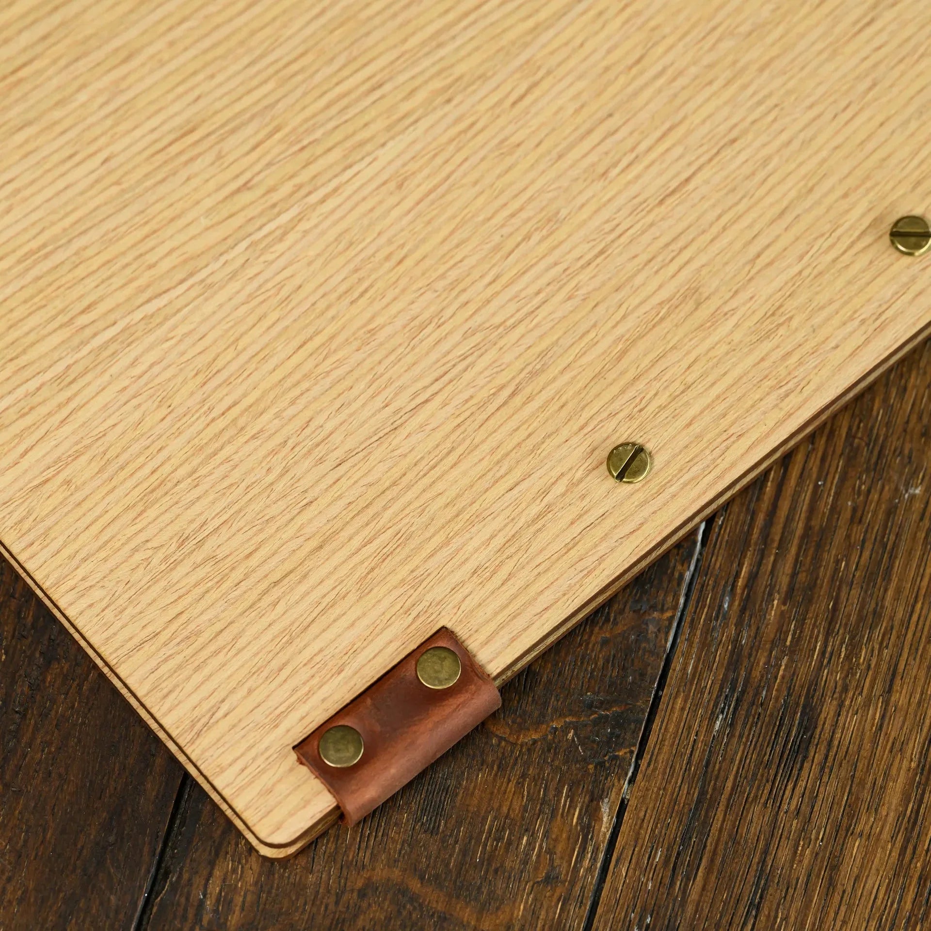 Veneered HDF Menu Hardcover Folder in Light Oak Colour - inkohoreca - shop