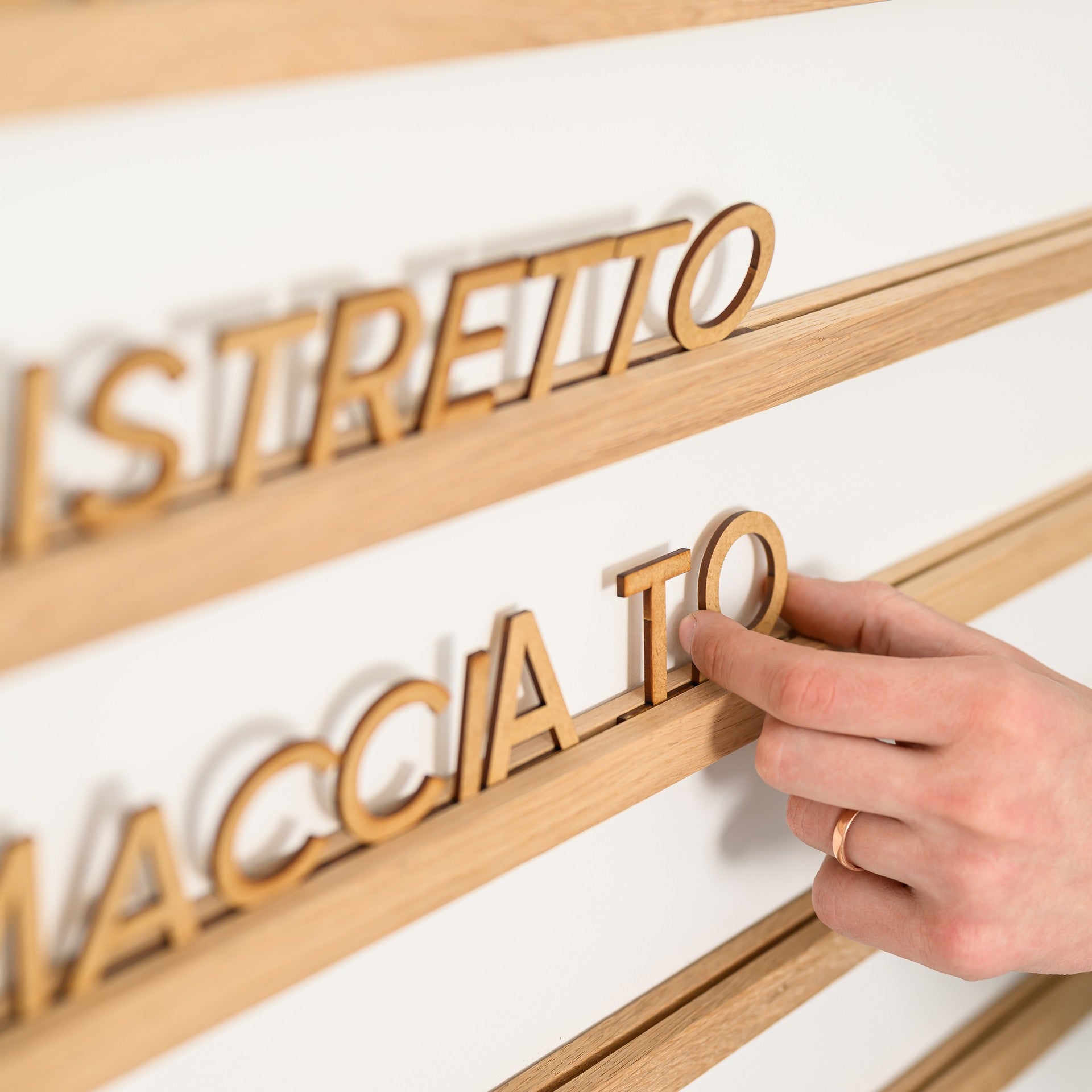 Wall Hanging Menu Board with HDF Letters and Oaken Rails - inkohoreca - shop