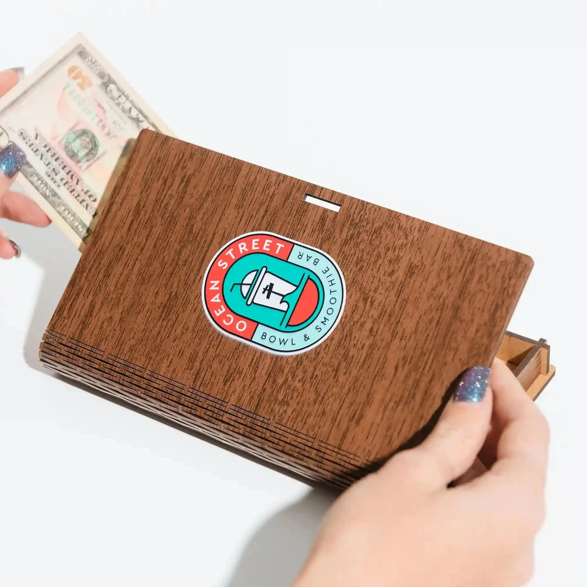 Walnut colored Hardboard Bill Holder (R251) - inkohoreca - shop