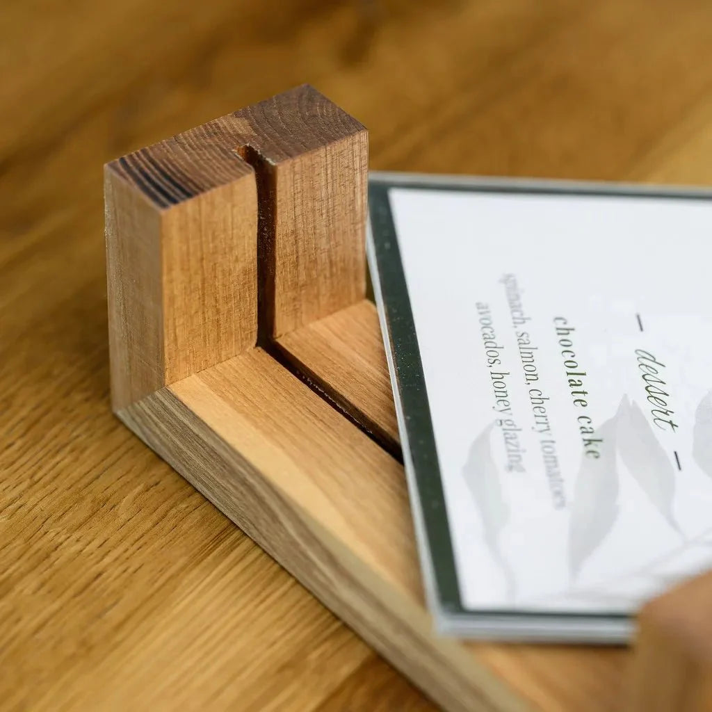 Wooden Acrylic Table Stand Menu Holder (TT417A5) - inkohoreca - shop