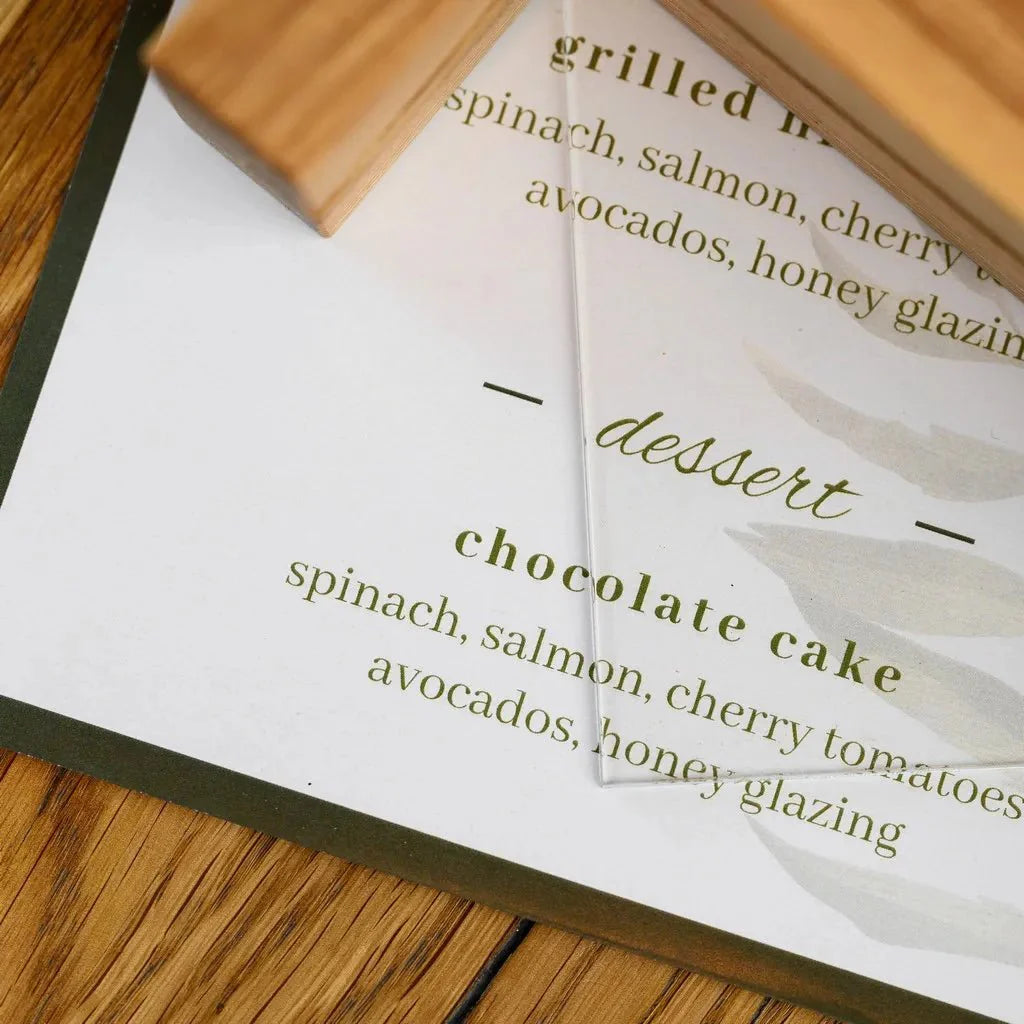 Wooden Acrylic Table Stand Menu Holder (TT417A5) - inkohoreca - shop