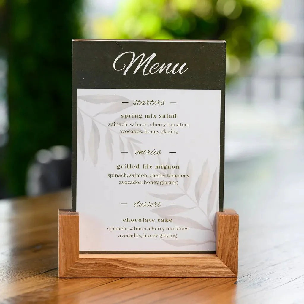 Wooden Acrylic Table Stand Menu Holder (TT417A5) - inkohoreca - shop