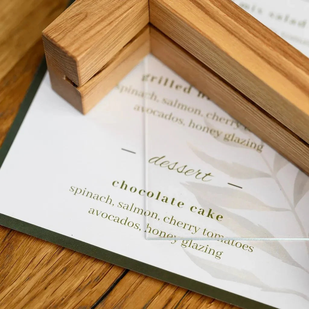 Wooden Acrylic Table Stand Menu Holder (TT417A5) - inkohoreca - shop