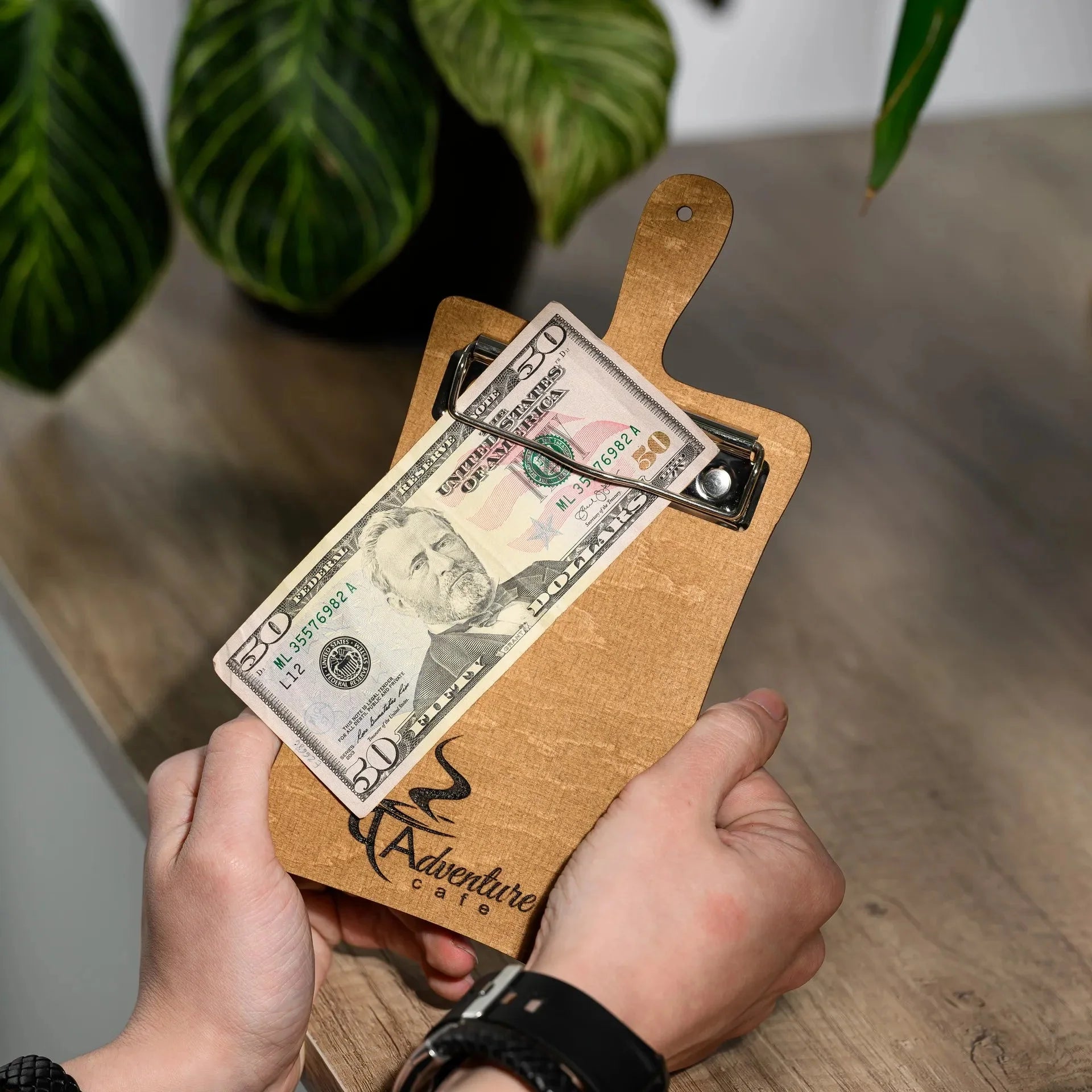 Wooden Bill Holder with Binder in Kitchen Board Style (R210) - inkohoreca - shop