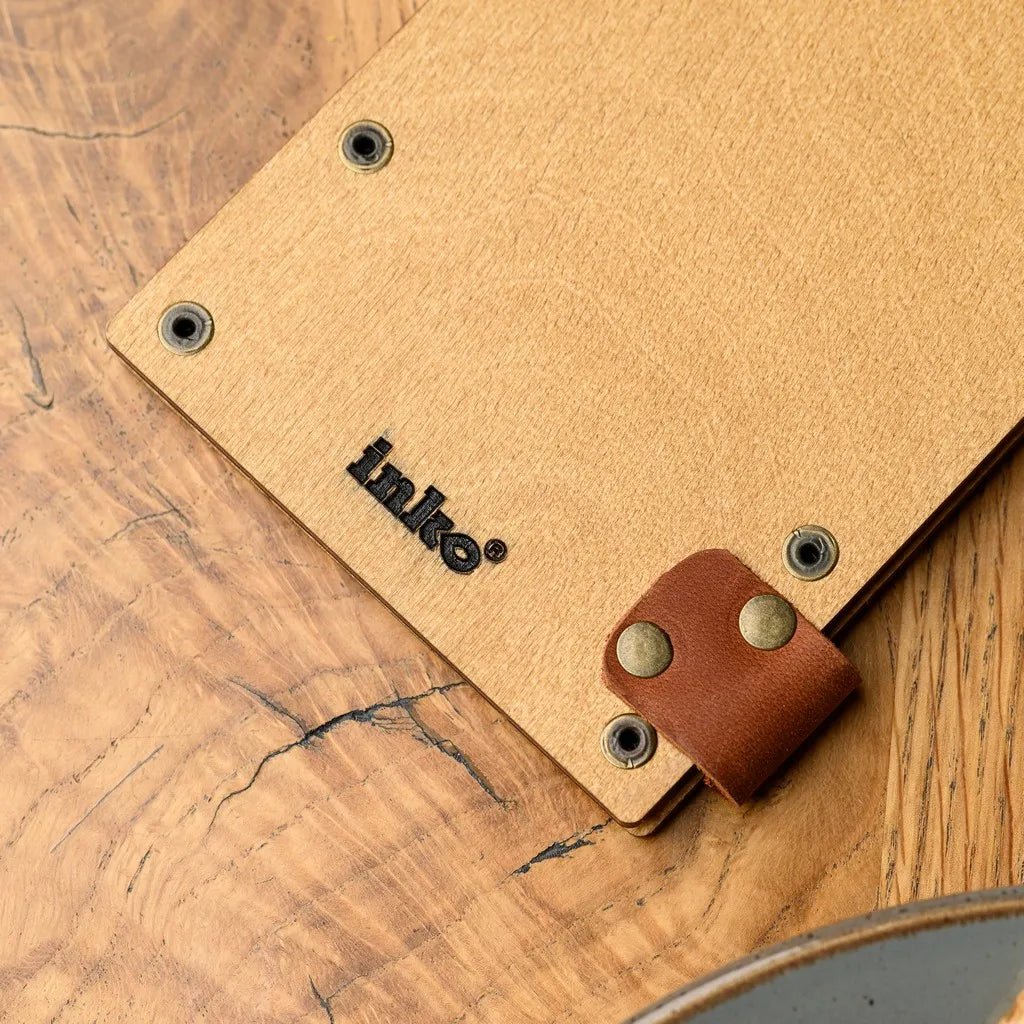 Personalized bill presenter with laser-engraved details.