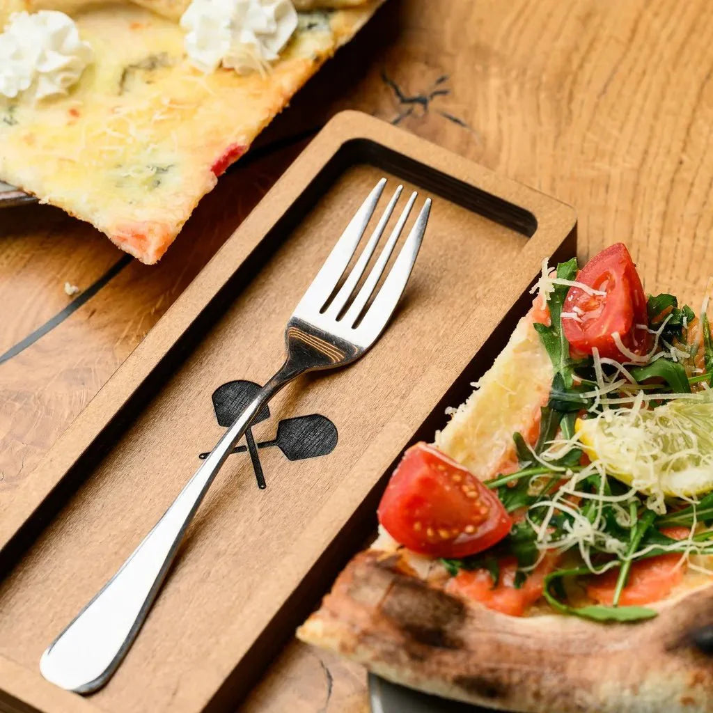 High-quality wooden cutlery holder designed for easy access.
