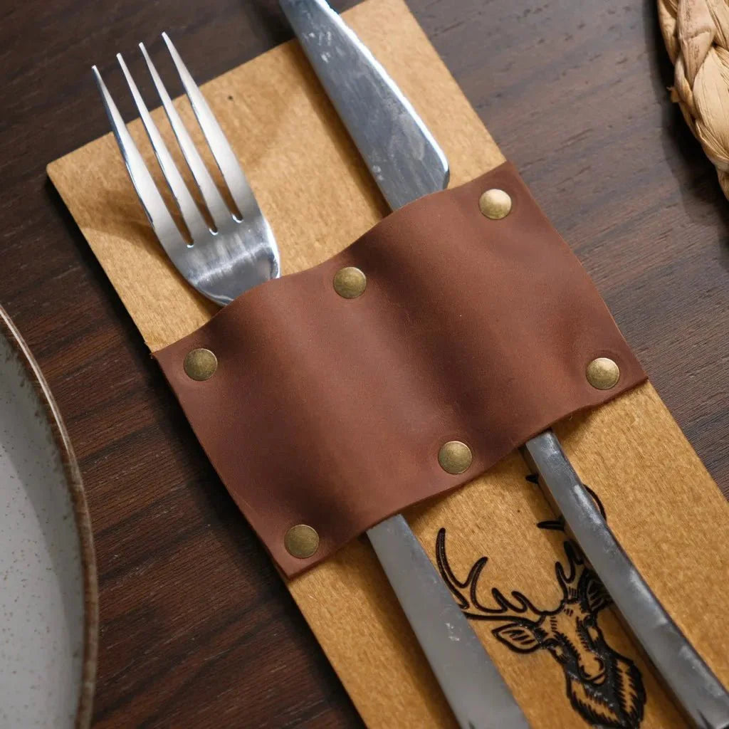High-quality wood cutlery caddy for dining establishments.