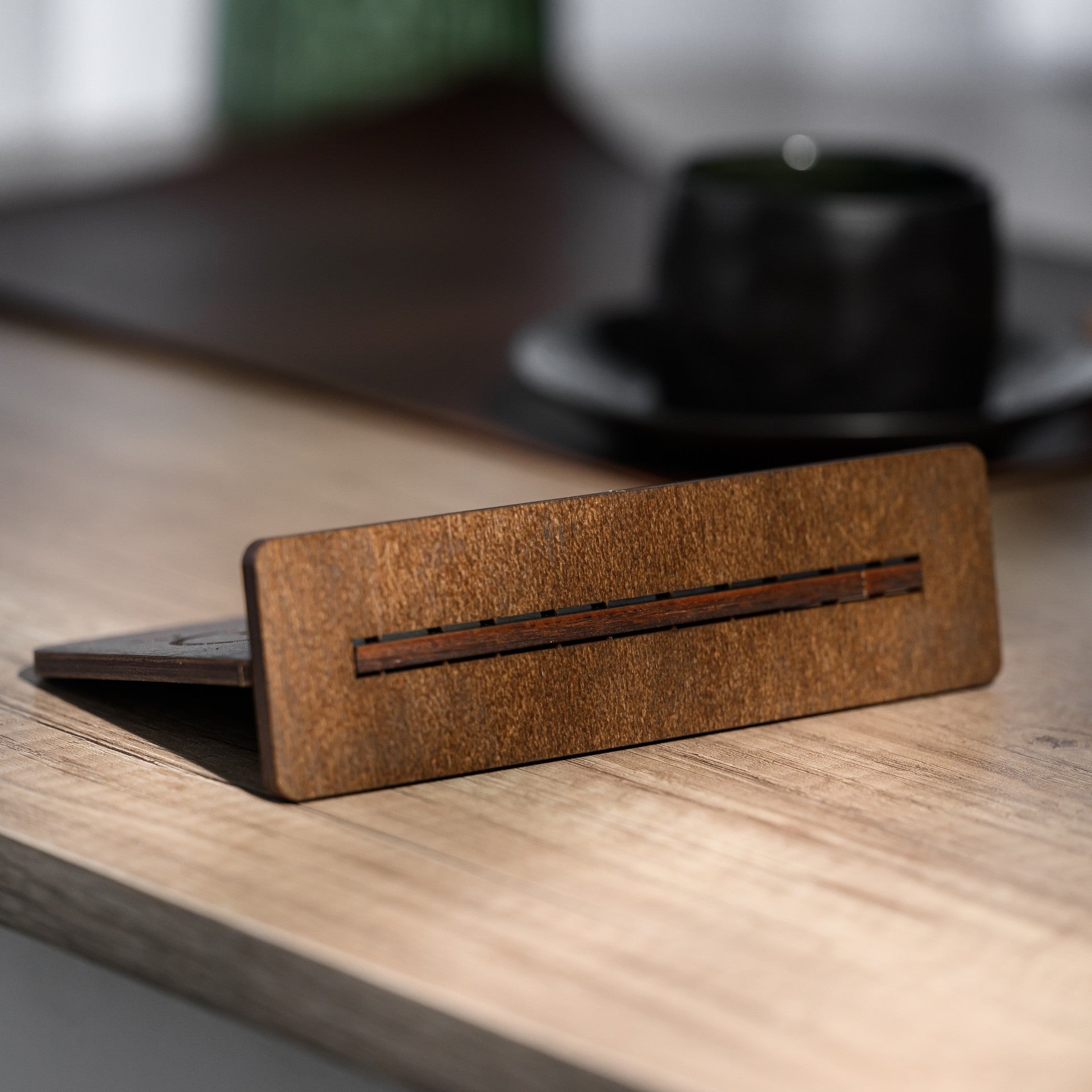 Wooden Horizontal Table Stand with QR Code Menu Sign (QP03) - inkohoreca - shop