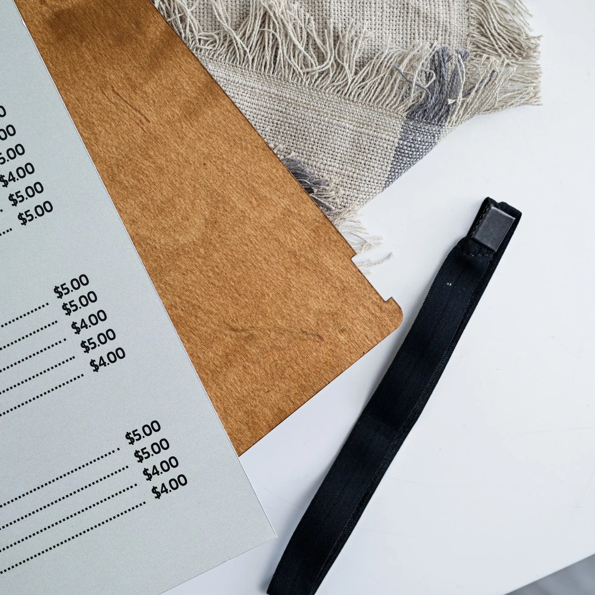 Wooden Menu Board with Elastic Band (P14A1) - inkohoreca - shop