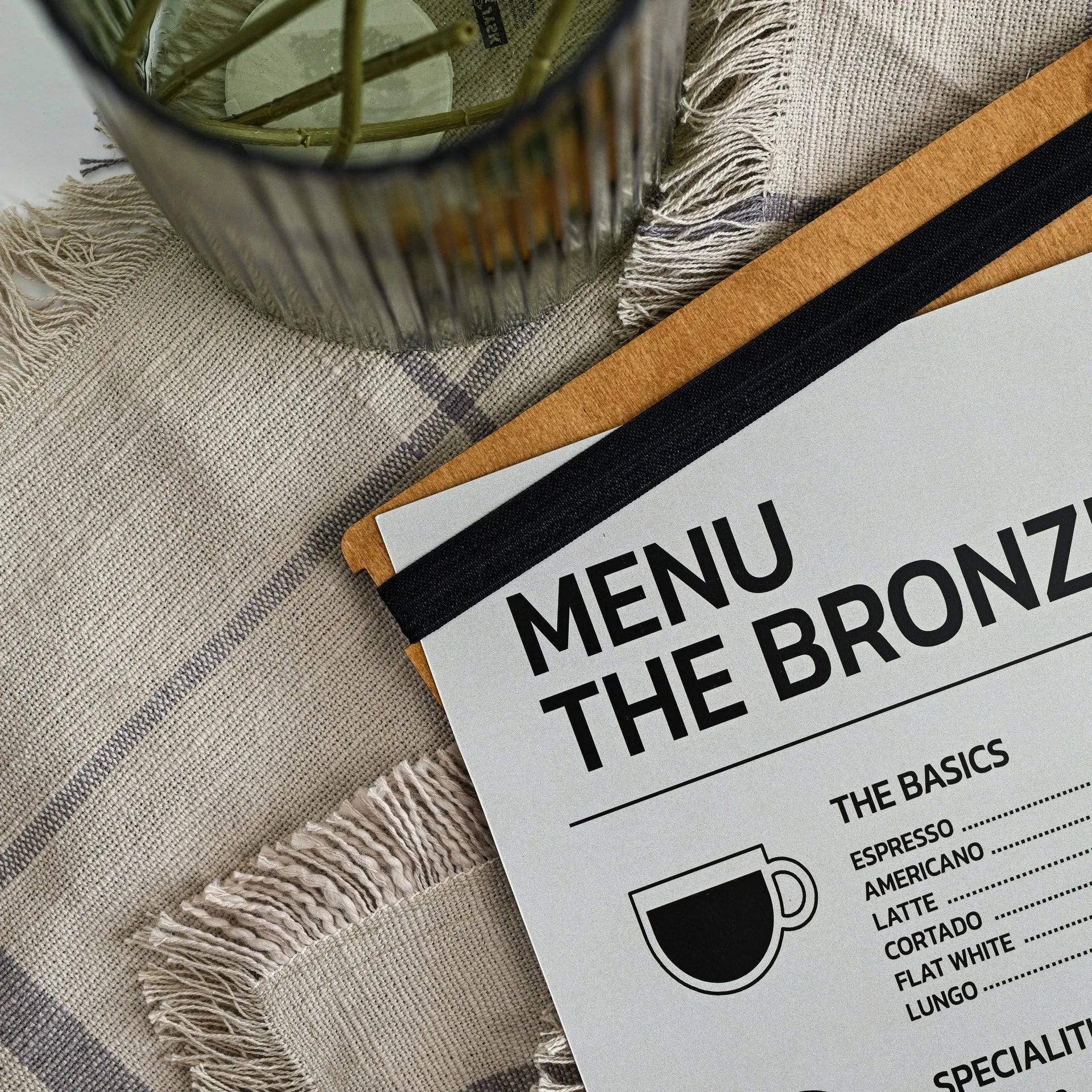 Wooden Menu Board with Elastic Band (P14A1) - inkohoreca - shop