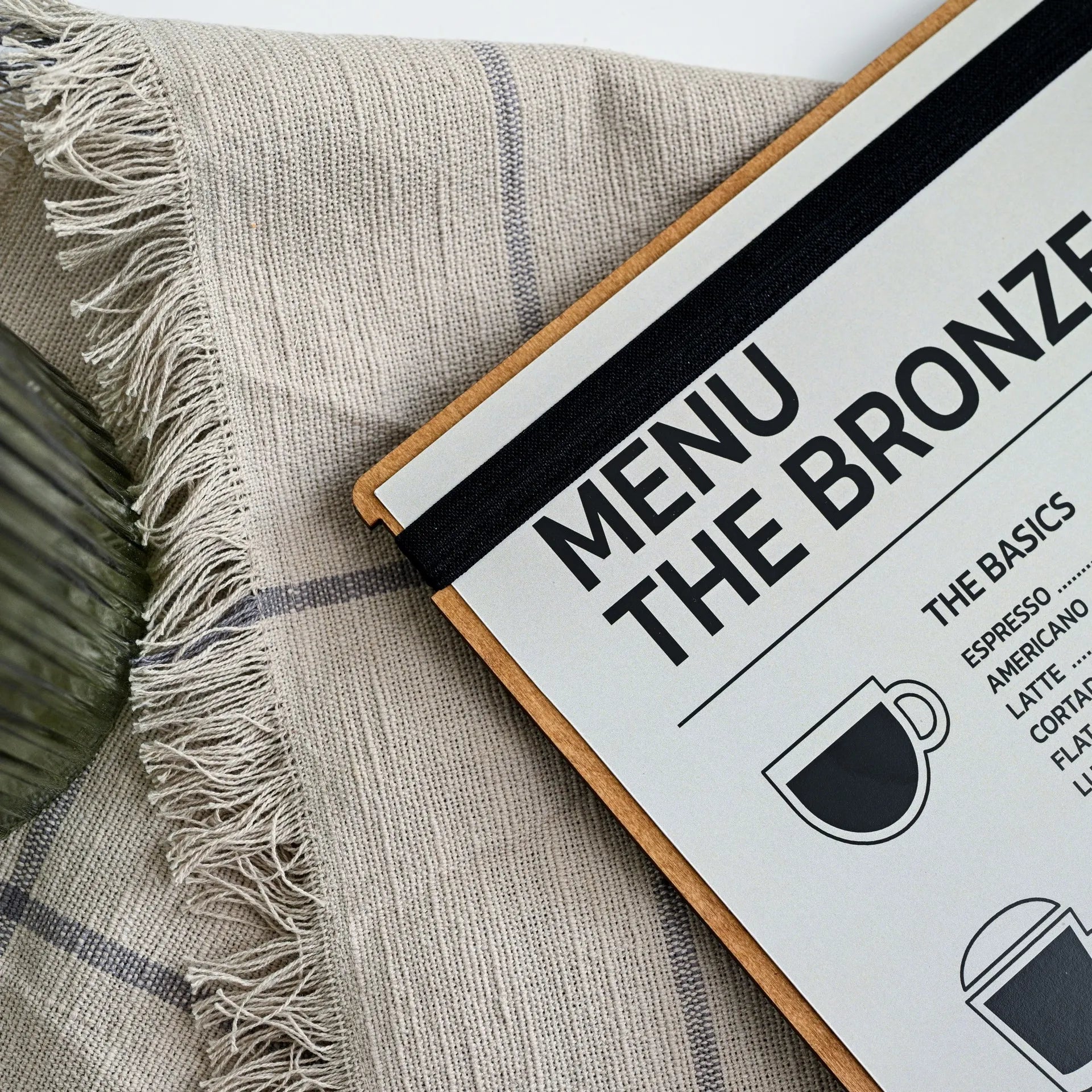 Wooden Menu Board with Elastic Band (P14A1) - inkohoreca - shop