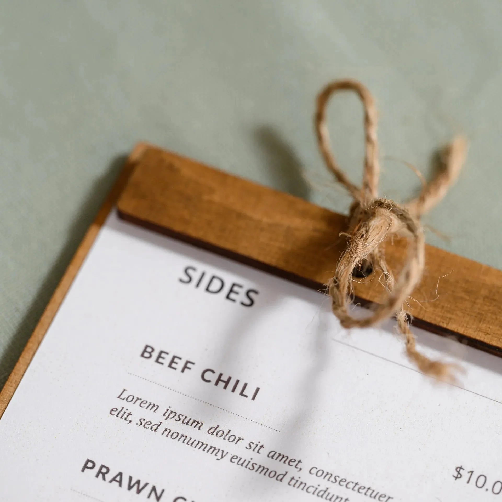Wooden Menu Board with Fastening by Plank (P07A4) - inkohoreca - shop