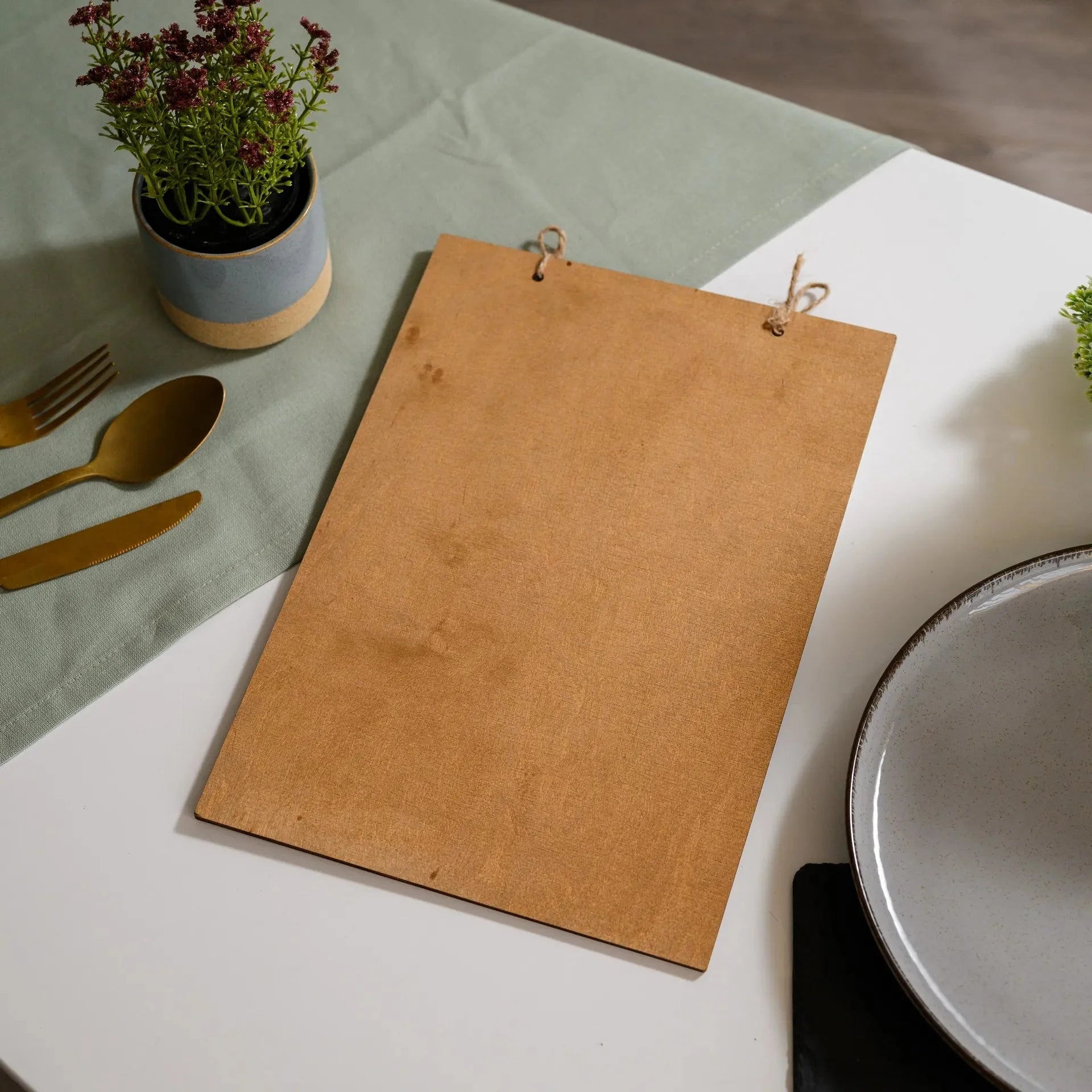 Wooden Menu Board with Fastening by Plank (P07A4) - inkohoreca - shop