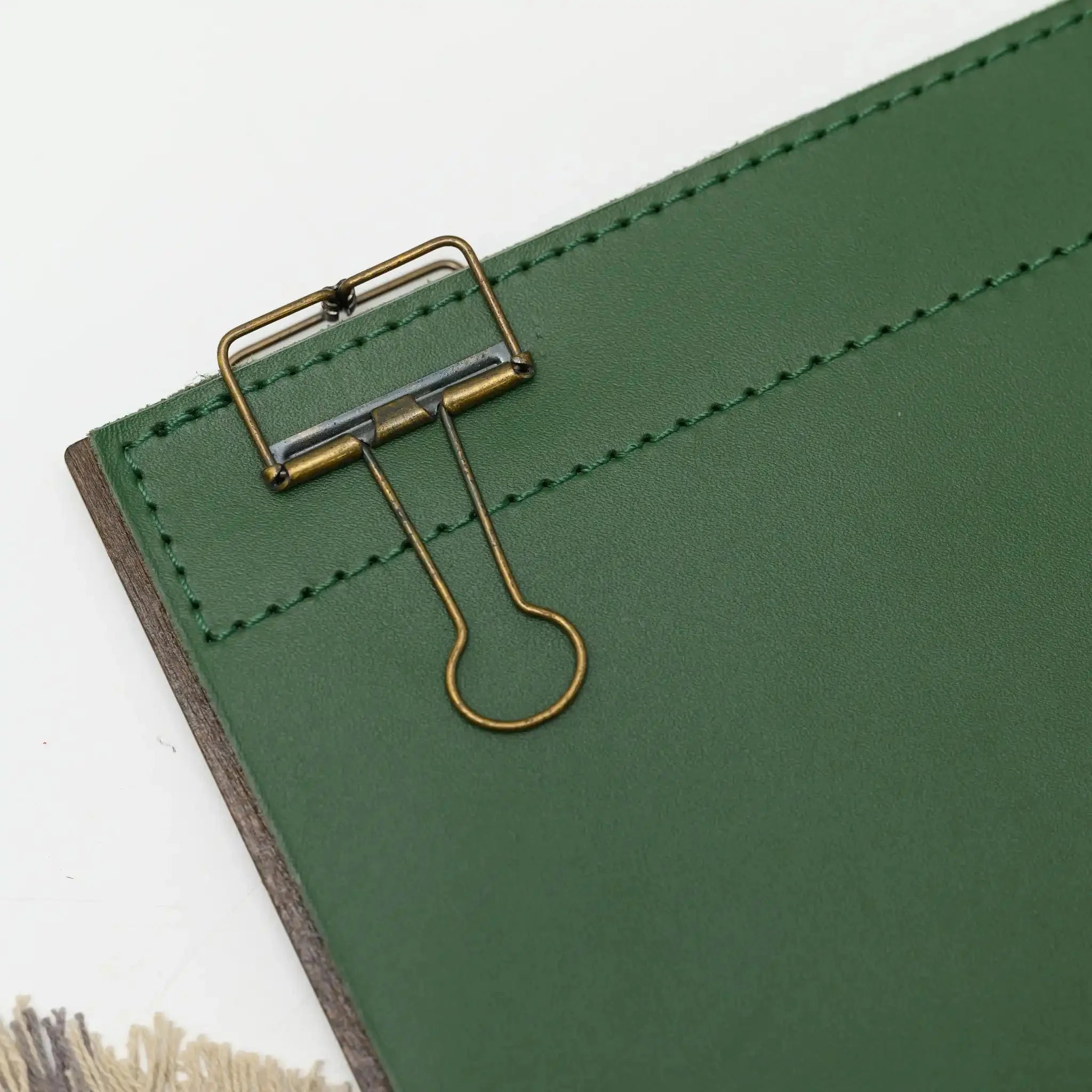 Wooden Menu Board with Leather Cover with Brass Binders (P04A4) - inkohoreca - shop