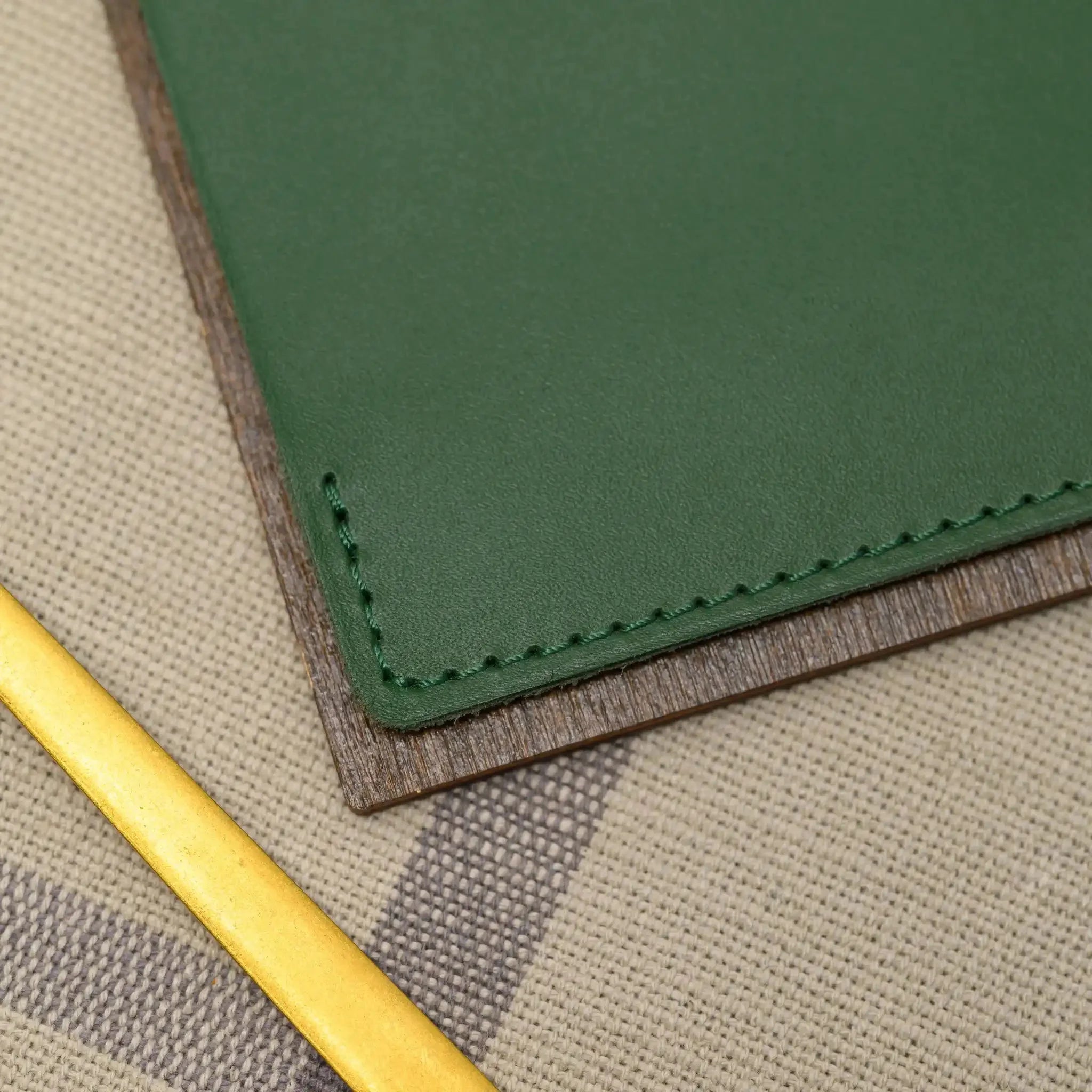 Wooden Menu Board with Leather Cover with Brass Binders (P04A4) - inkohoreca - shop