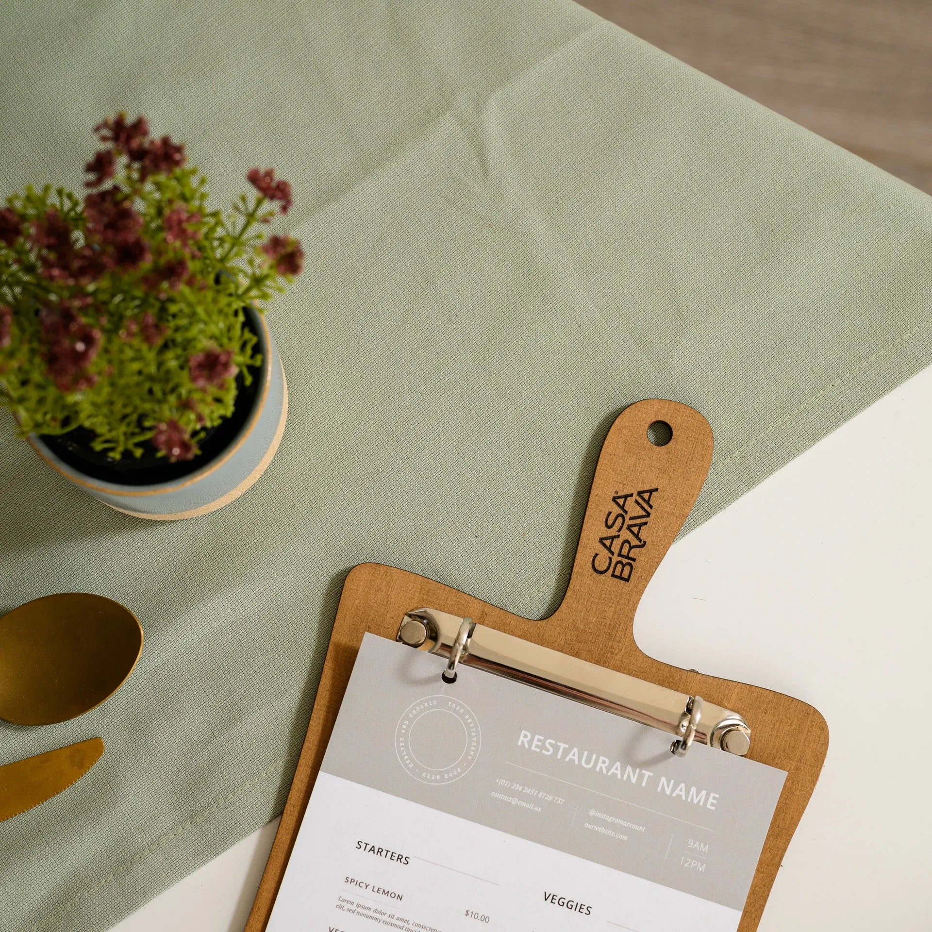 Wooden Menu Board with Ring Binder (P10A5) - inkohoreca - shop