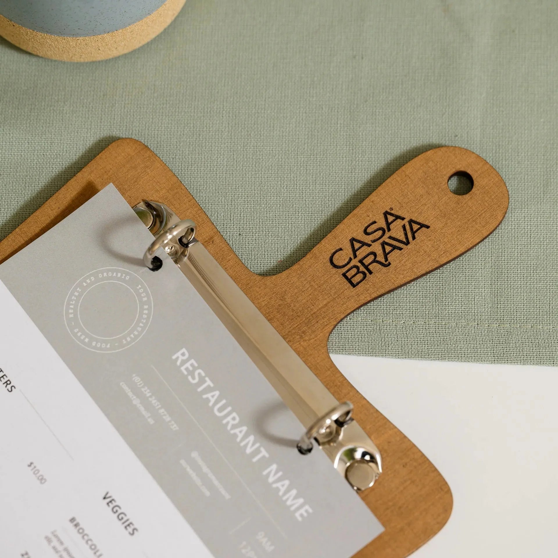 Wooden Menu Board with Ring Binder (P10A5) - inkohoreca - shop