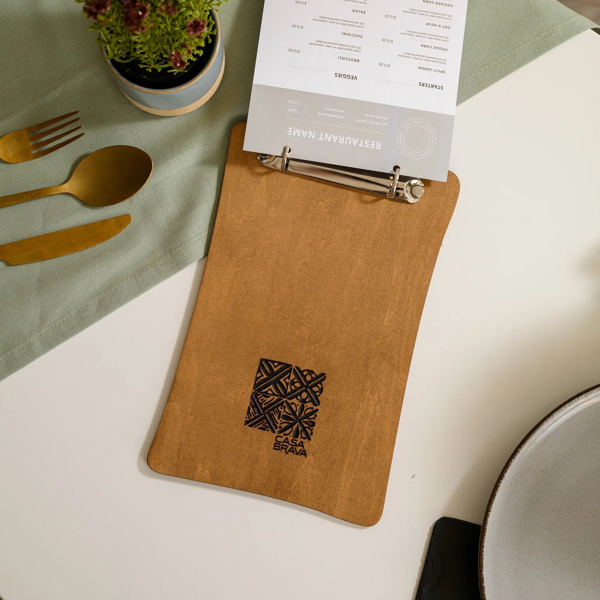 Wooden Menu Board with Ring Binder (P10A5) - inkohoreca - shop