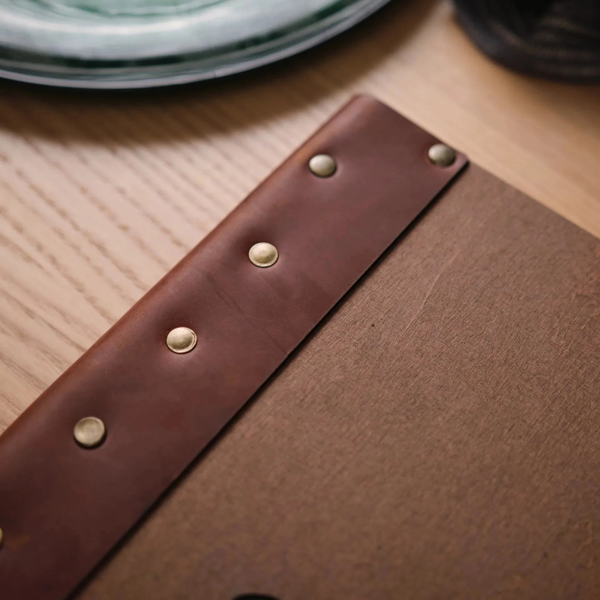 Wooden Menu Clipboard with Leather Spine (M06A1) - inkohoreca - shop