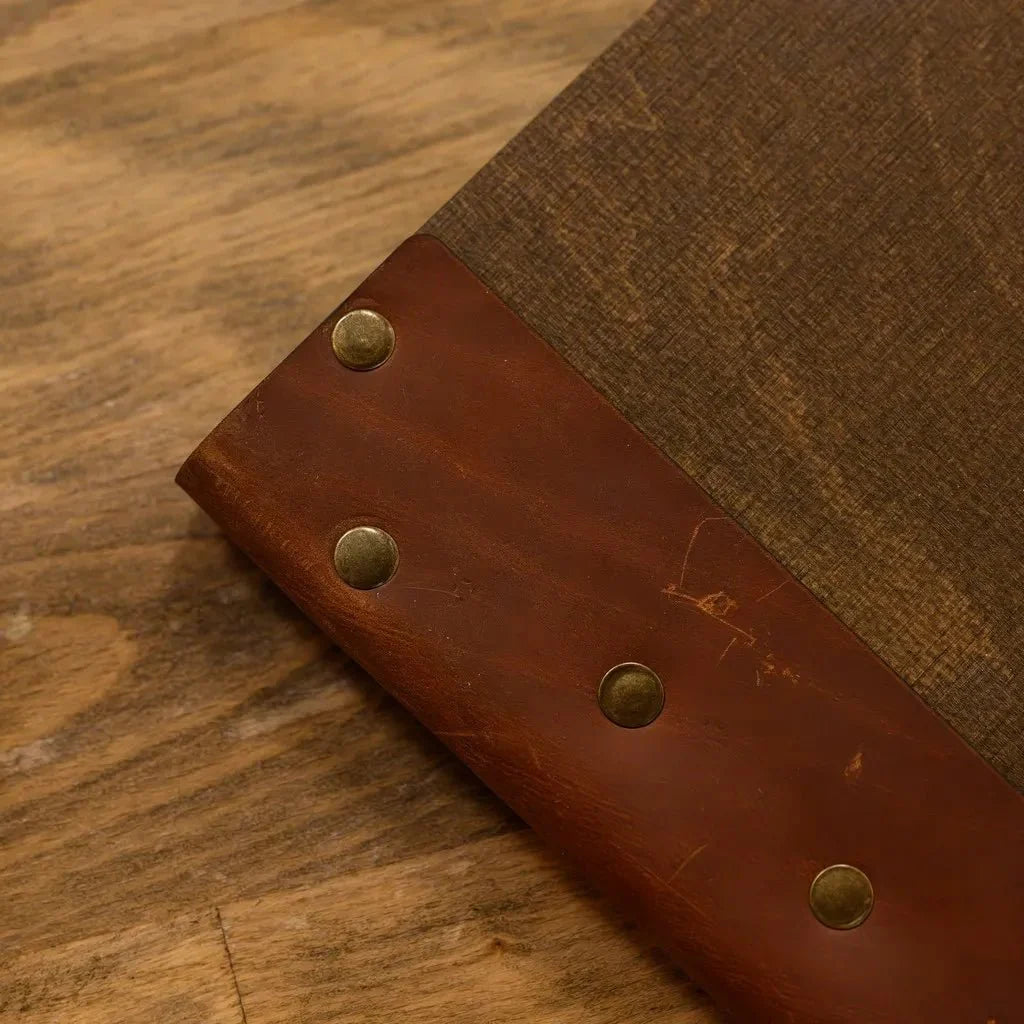 Sophisticated restaurant cover with a rich wood finish.