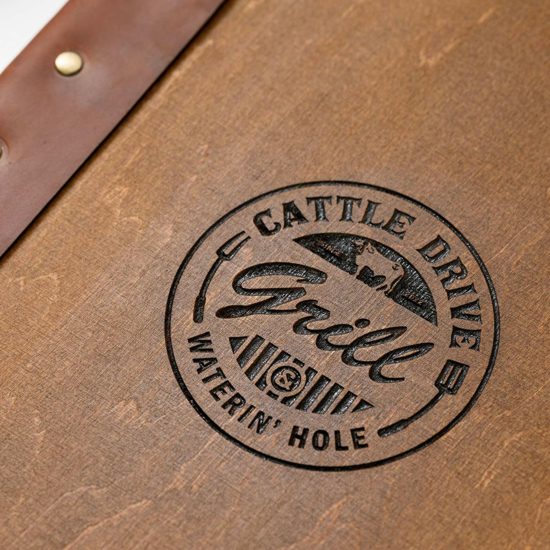 Wooden Menu Clipboard with Leather Spine (M06A4) - inkohoreca - shop