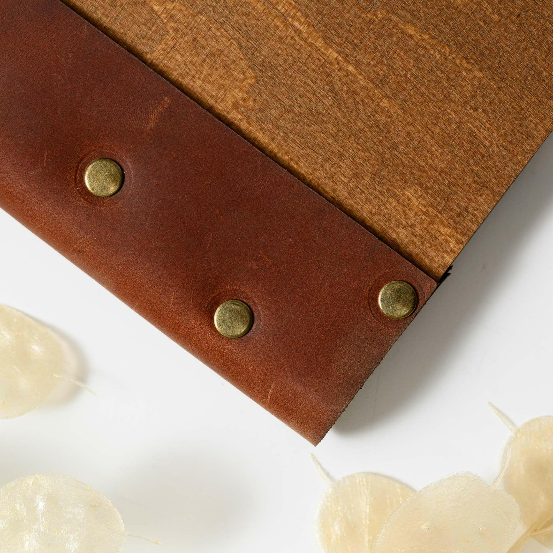 Wooden Menu Clipboard with Leather Spine (M06A4) - inkohoreca - shop